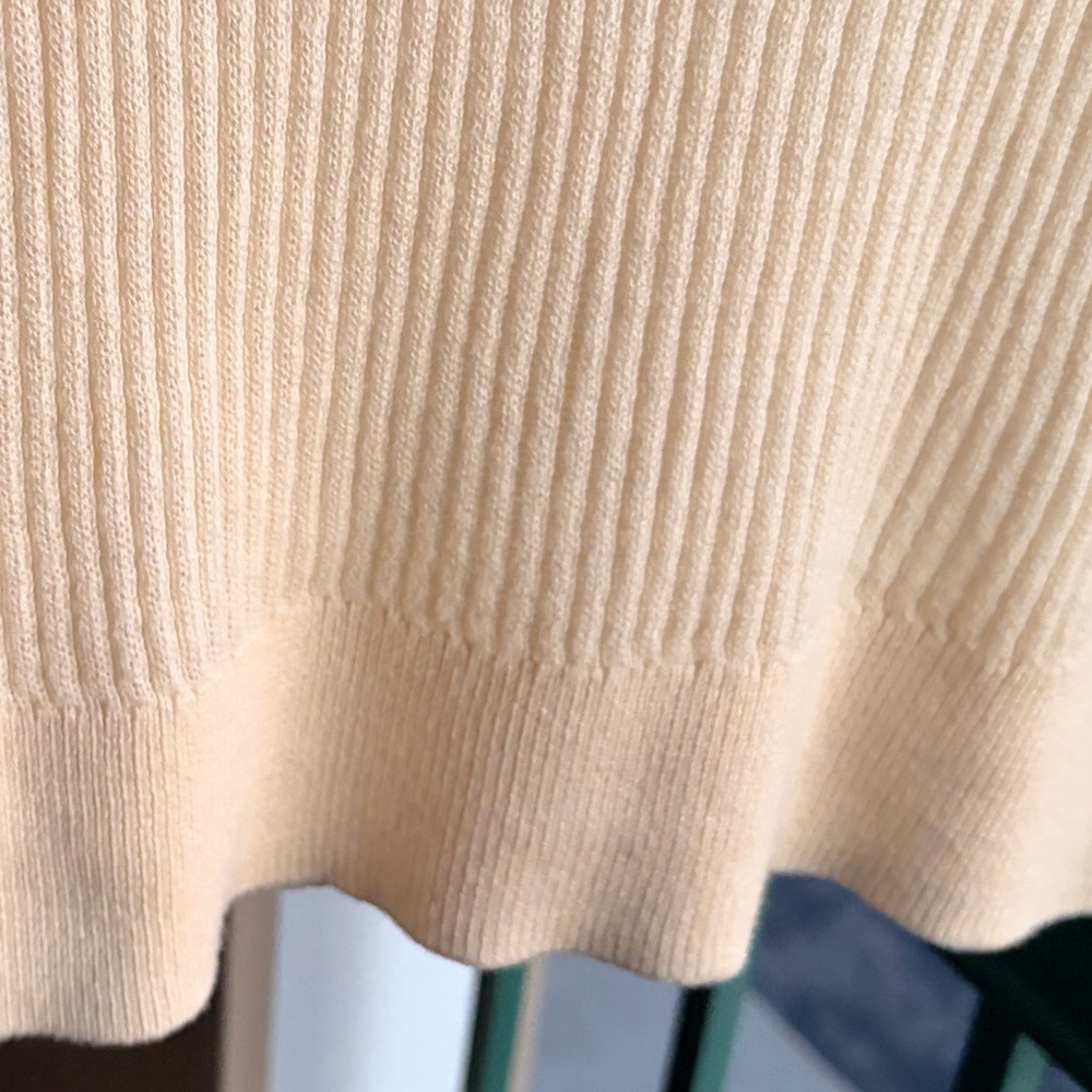 🆕🌾Treasure & Bond Ribbed Sweater XS Cream Stretch Soft Knit Top Minimalist $59 - Picture 10 of 13